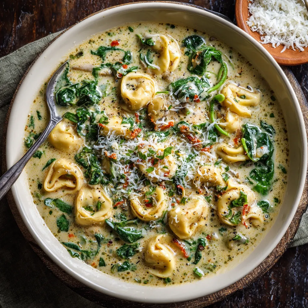 Creamy Spinach Tortellini Soup