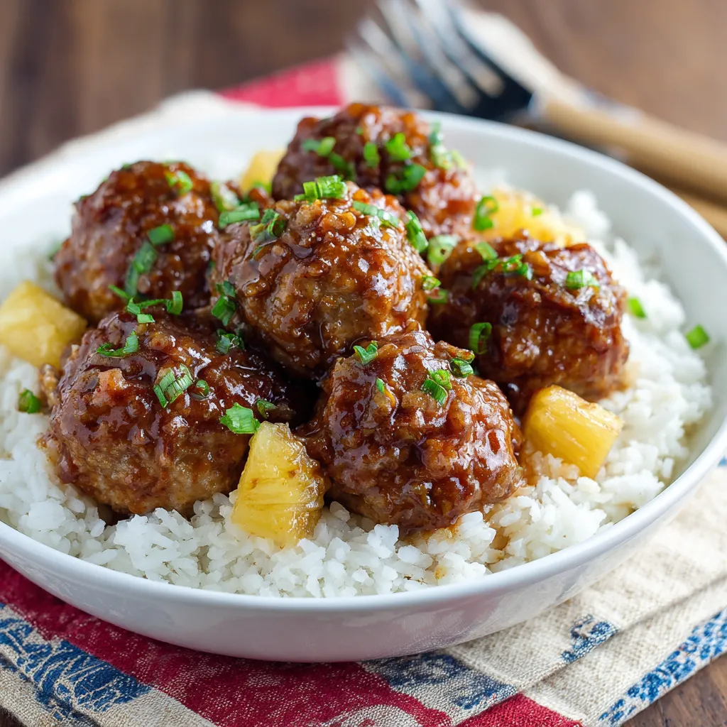 Crockpot Hawaiian Meatballs for Potlucks