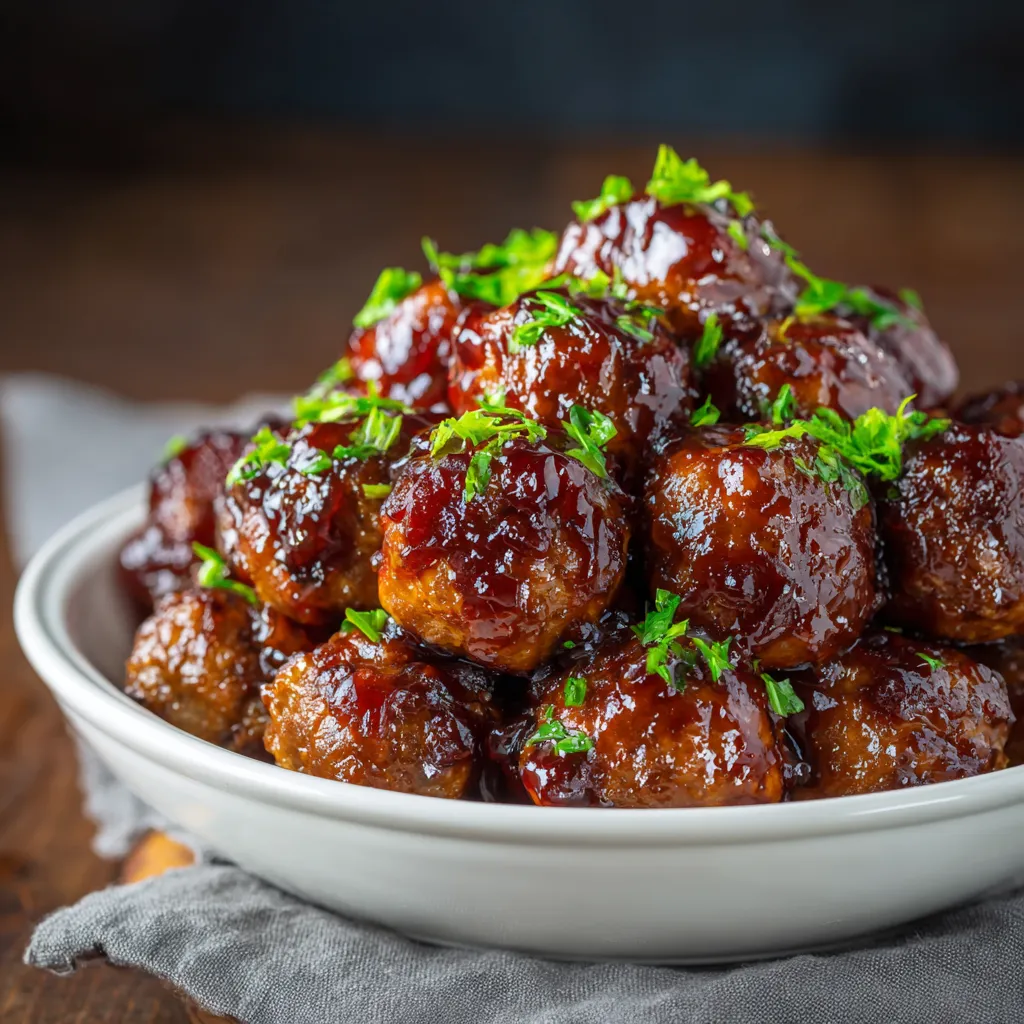 Crockpot Hawaiian Meatballs with Grape Jelly
