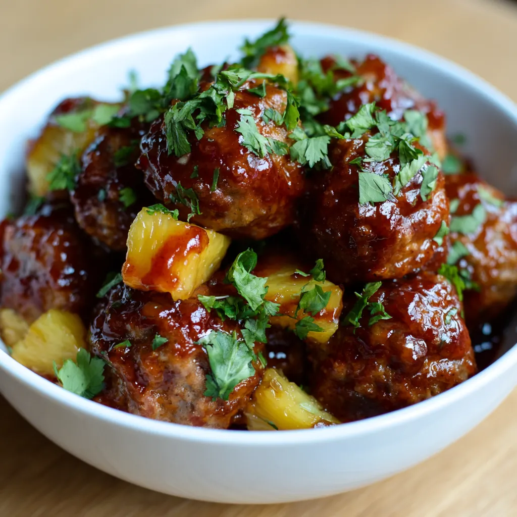 Crockpot Hawaiian Turkey Meatballs