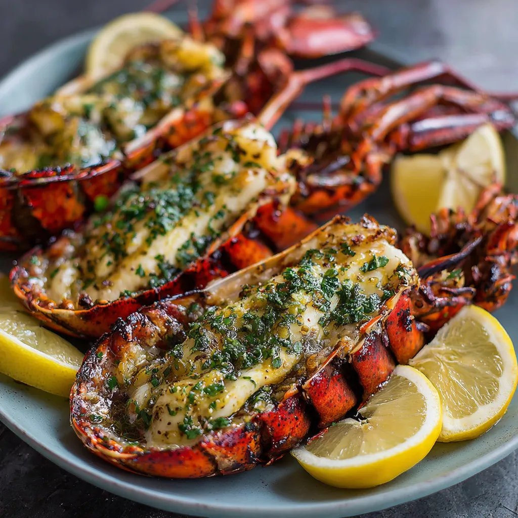Grilled Lobster with Garlic Butter Glaze