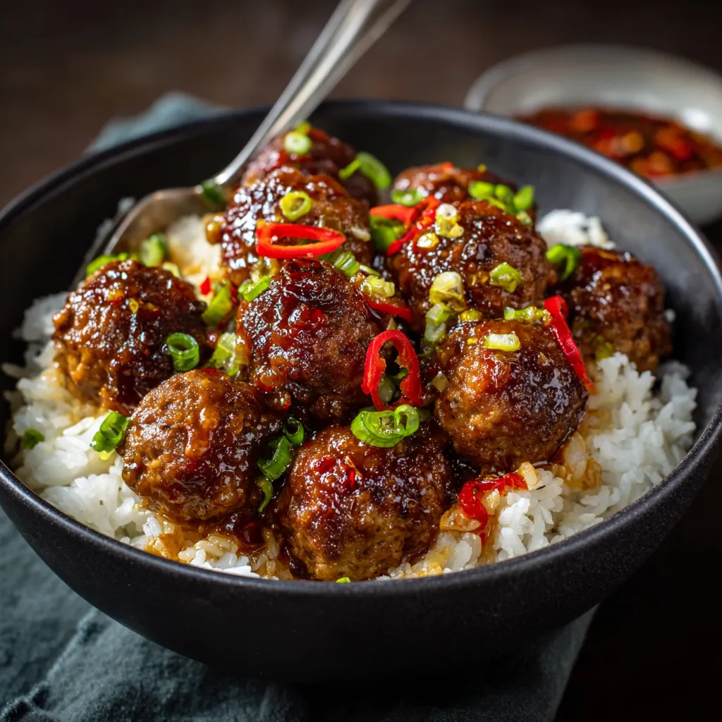 Hawaiian Meatballs with Sweet Chili Glaze