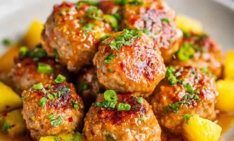 Hawaiian Turkey Meatballs