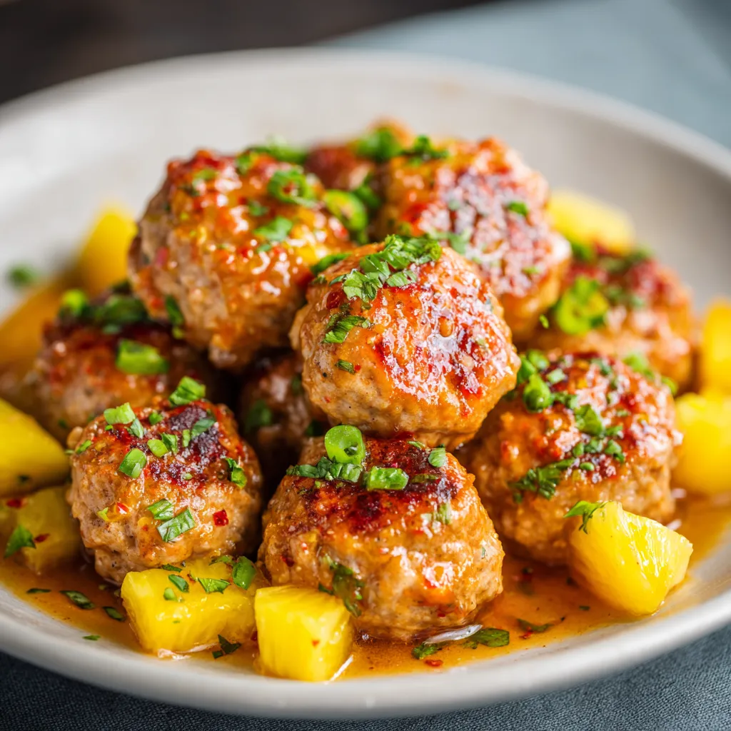 Hawaiian Turkey Meatballs