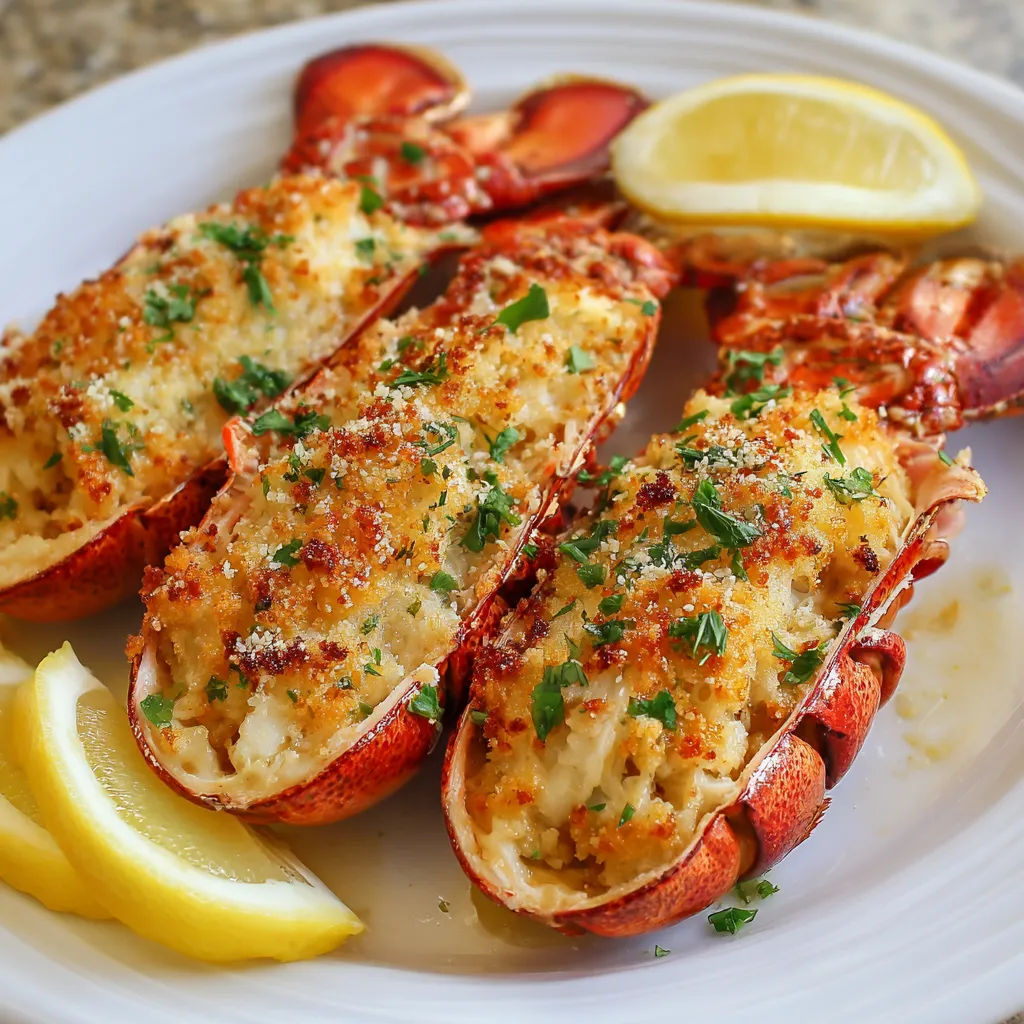 Lemon-Parmesan Crab Stuffed Lobster