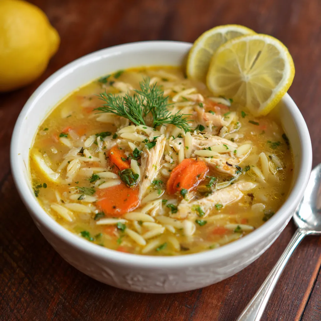 Lemon Chicken Orzo Soup