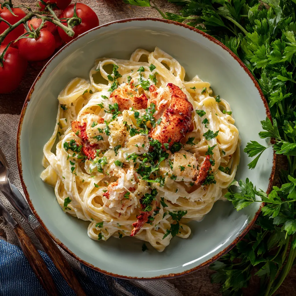 Lobster Alfredo with Fresh Parsley