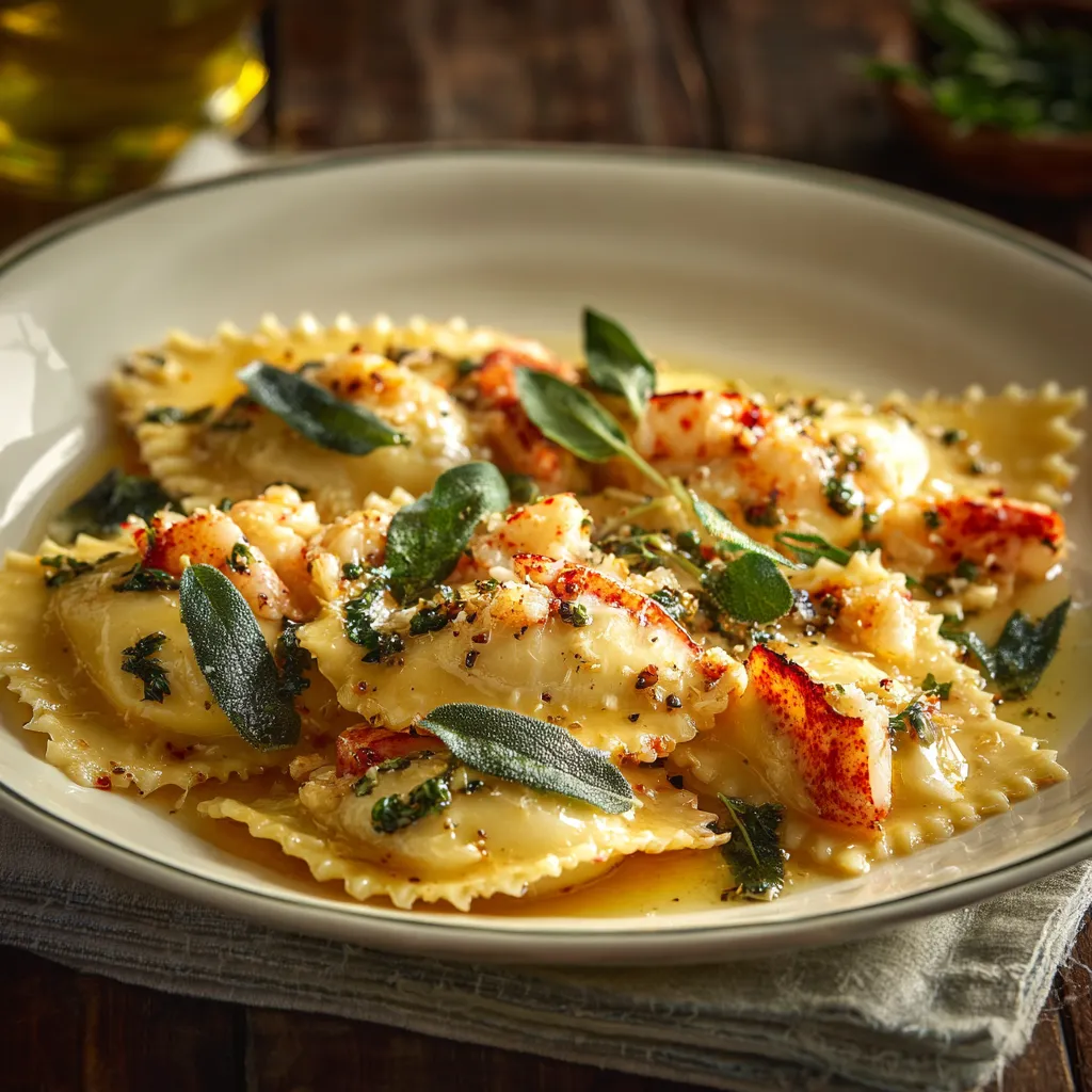 Lobster Ravioli in Brown Butter Sage Sauce