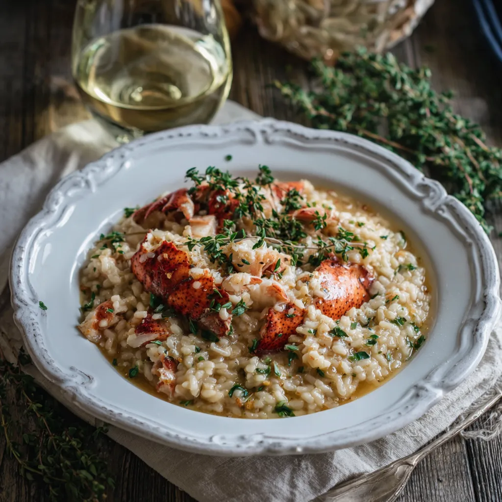 Lobster Risotto with White Wine and Thyme