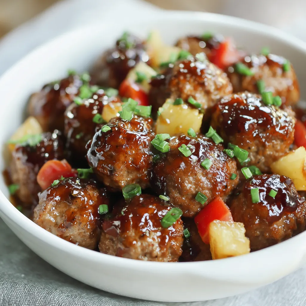 Mini Hawaiian Meatballs for Game Day