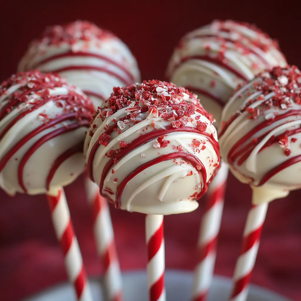 Red Velvet Candy Cane Cake Pops