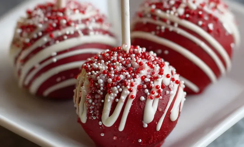 Red Velvet Christmas Cake Pops