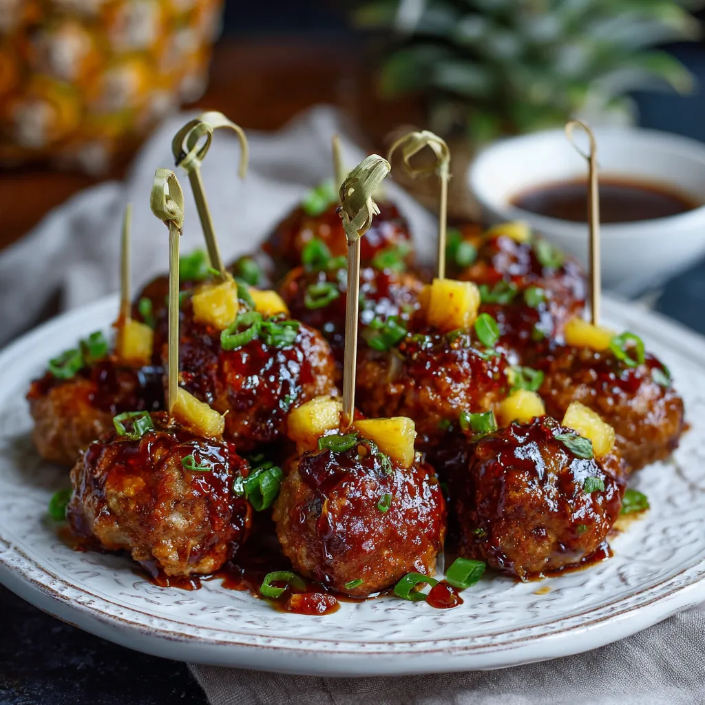 Slow Cooker Hawaiian Meatball Bites
