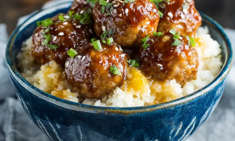 Slow Cooker Pineapple Teriyaki Meatballs