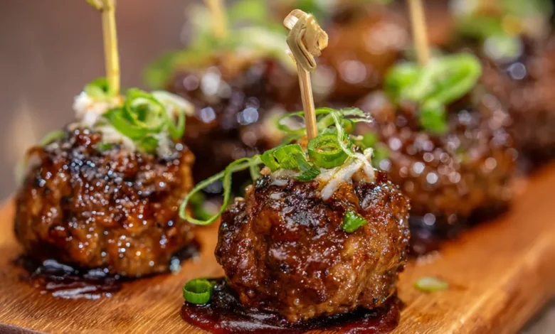 Sticky Hawaiian Meatballs Appetizer Style