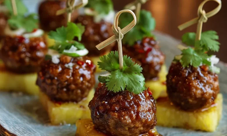 Sweet Pineapple Meatball Appetizers