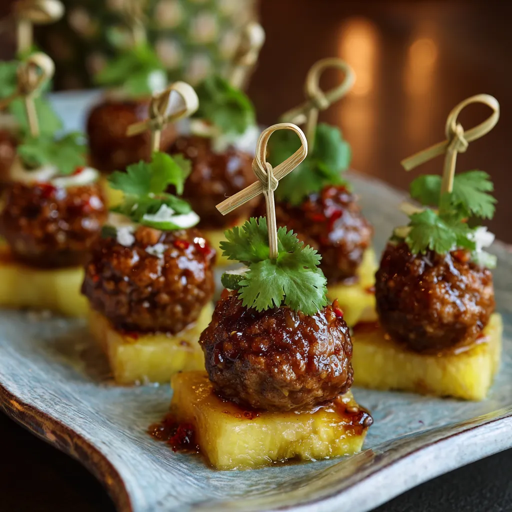 Sweet Pineapple Meatball Appetizers
