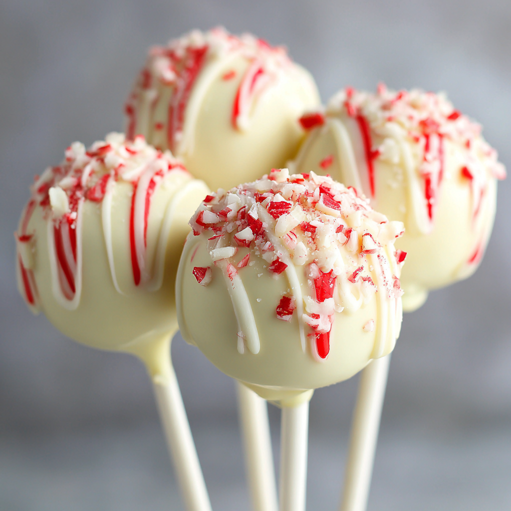White Chocolate Peppermint Cake Pops