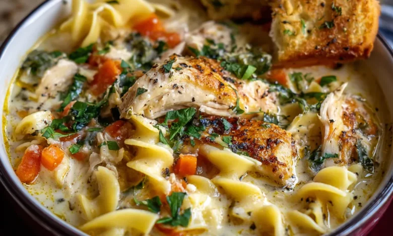 White Lasagna Chicken Soup