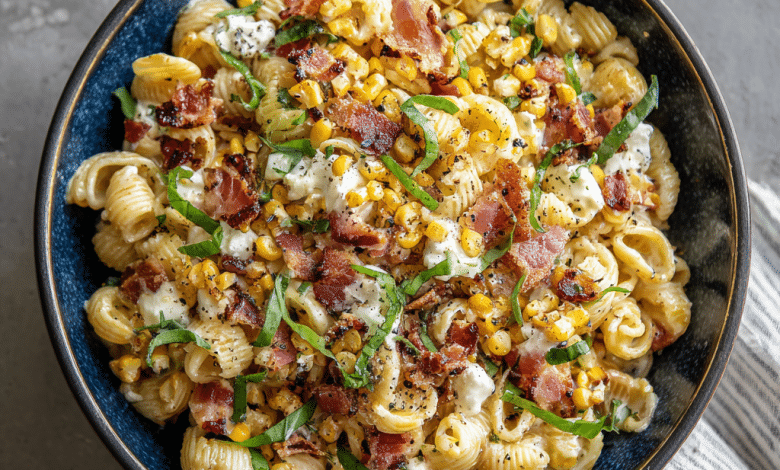 Bacon Street Corn Pasta Salad – A Creamy Summer Bowl Full of Joy