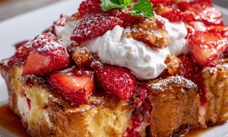 Baked Strawberries and Cream French Toast