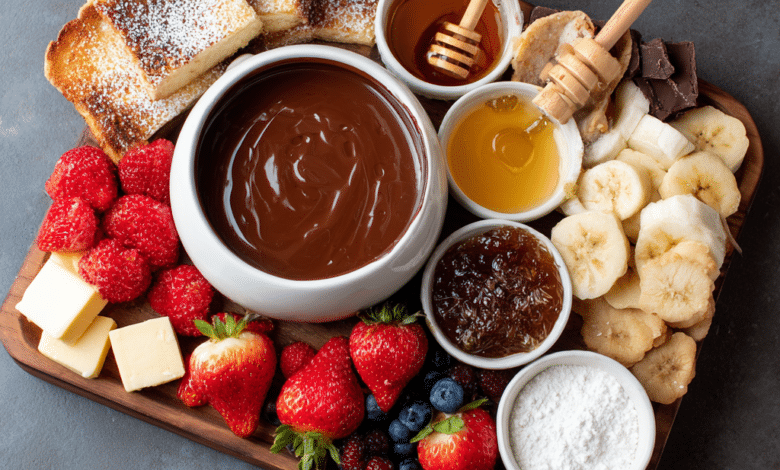 Chocolate Fondue Breakfast Board