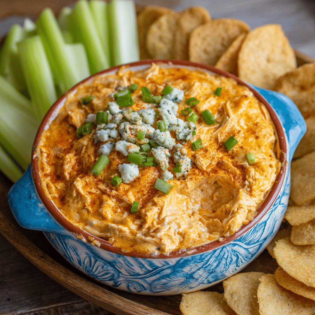 Easy Crockpot Buffalo Chicken Dip for Parties – Cozy, Spicy, and Made with Love