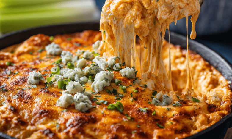Extra Creamy Cheesy Buffalo Chicken Dip
