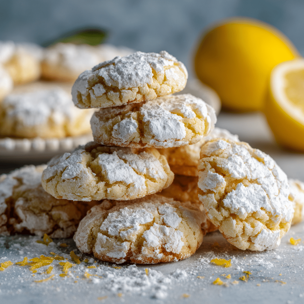 Lemon Crinkle Cookies with Powdered Sugar – Soft, Bright, and Full of Sunshine