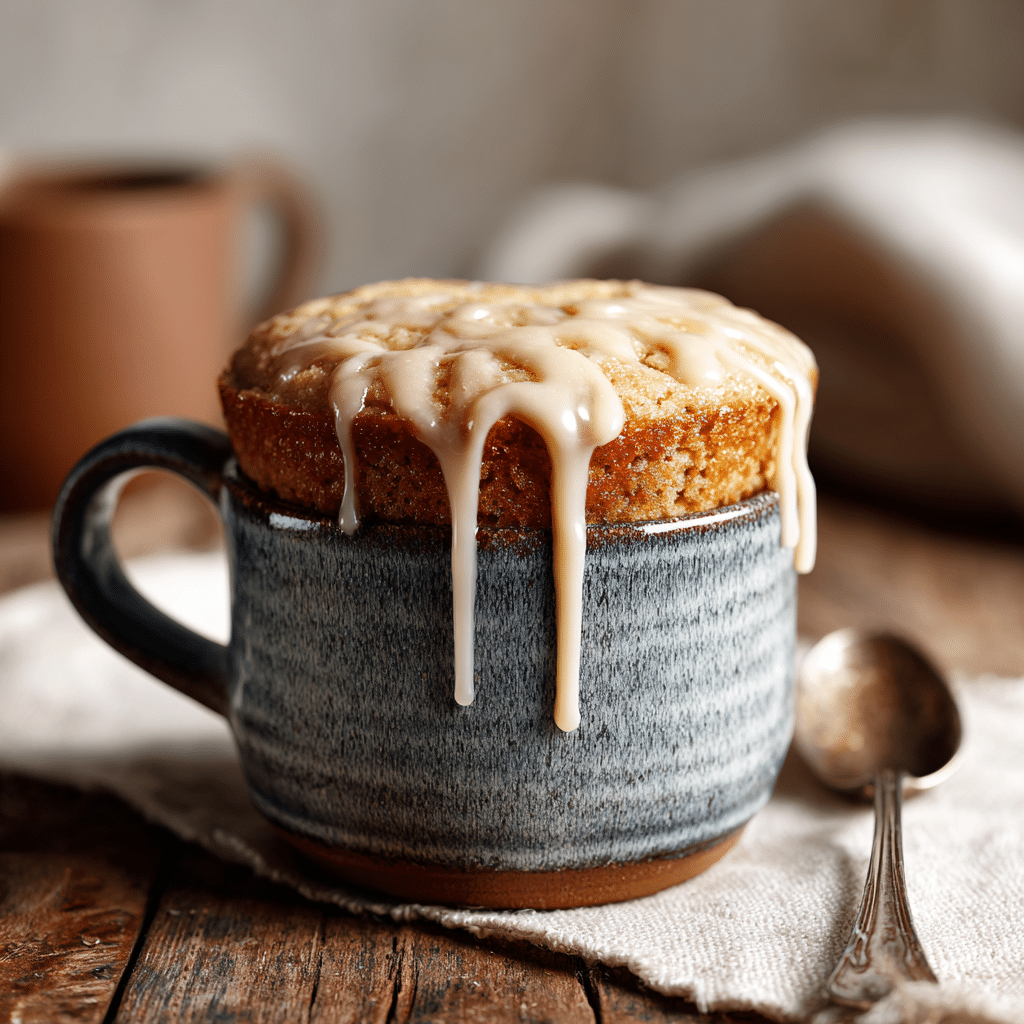 Moist Vanilla Mug Cake with Sugar Glaze – A Little Sweet Moment Just for You