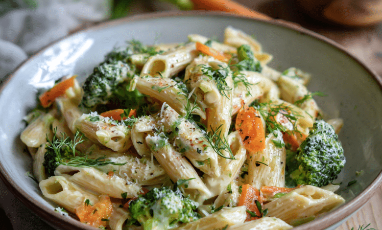 Creamy Pasta Primavera Comfort 🤍