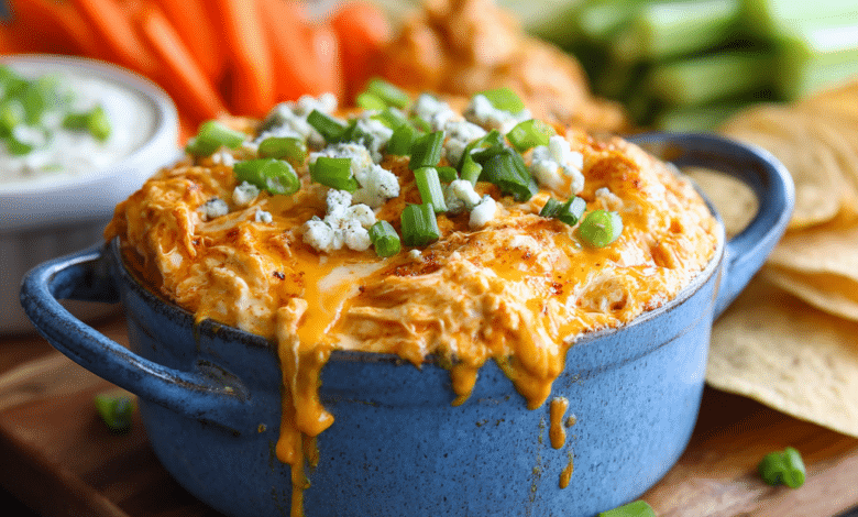 Slow Cooker Cheesy Buffalo Chicken Dip