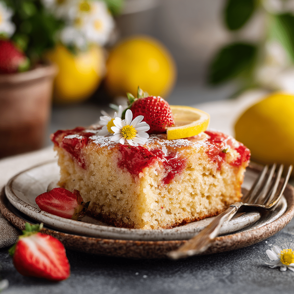 Strawberry Lemon Snack Cake – A Little Slice of Sunshine for Everyday Moments