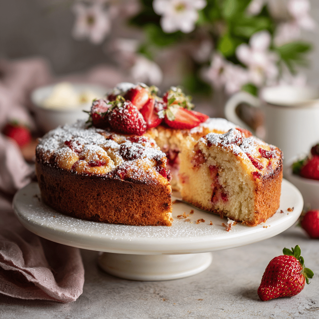 Strawberry Yogurt Breakfast Cake – A Soft Morning Hug From My Cretan Kitchen