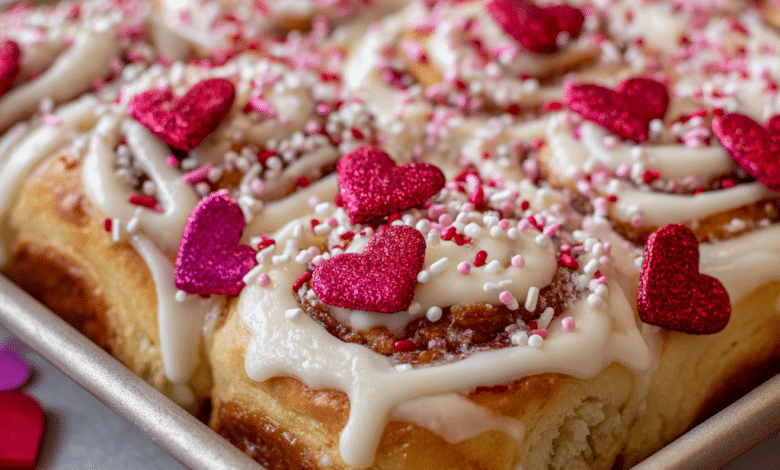 Valentine’s Day Cinnamon Roll Bake