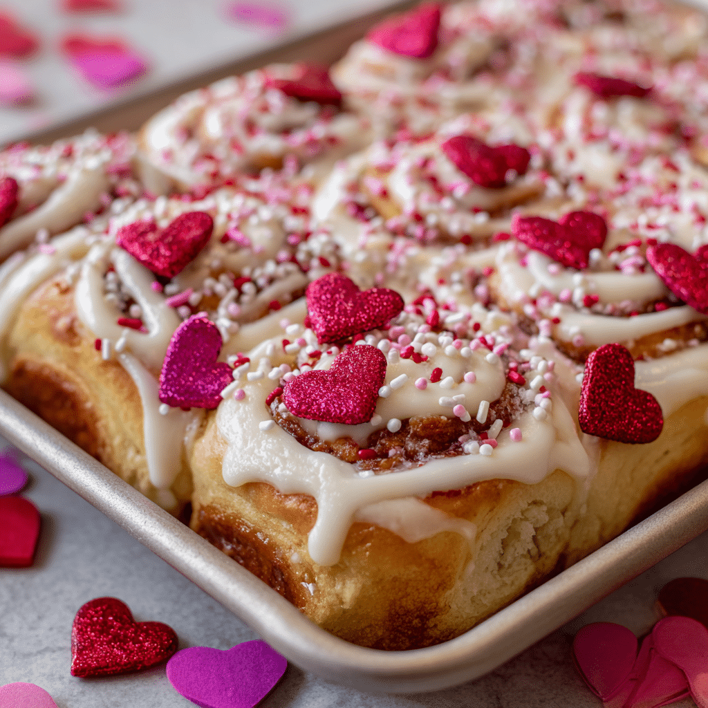 Valentine’s Day Cinnamon Roll Bake – A Sweet Morning Full of Love
