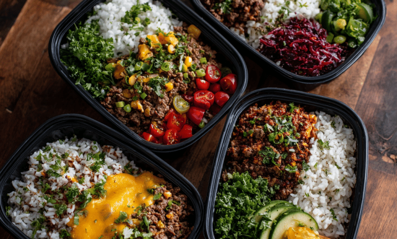Beef and Rice Meal Prep Containers