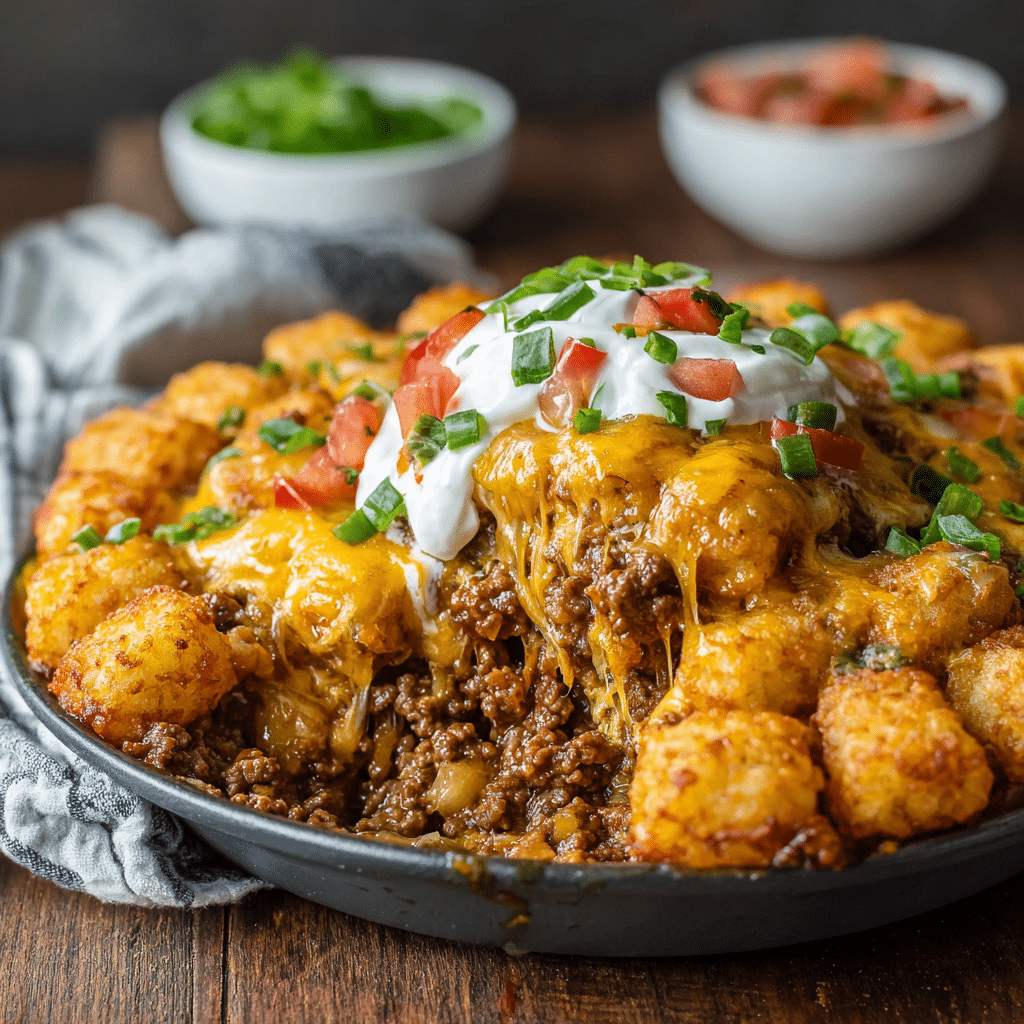 Creamy Ground Beef Tater Tot Casserole – Cozy, Cheesy Comfort for the Whole Family