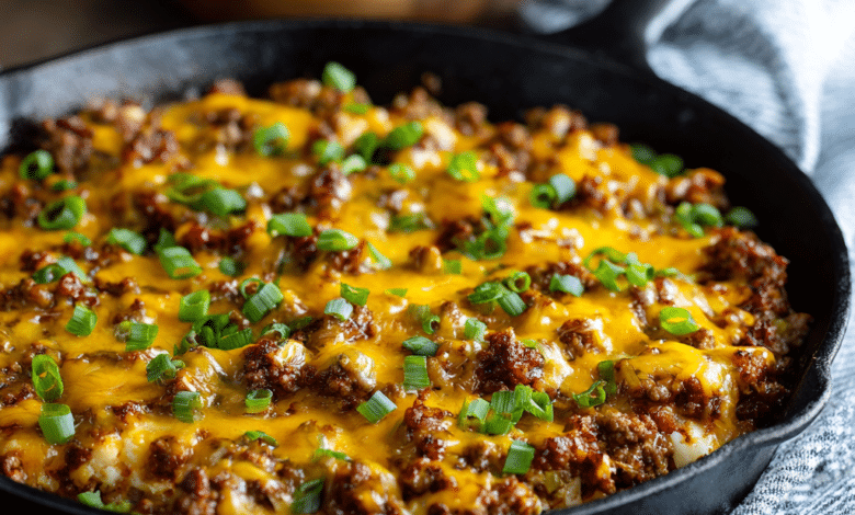 One-Pan Cheesy Ground Beef Skillet