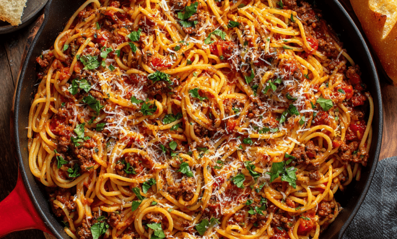 One-Pot Ground Beef Spaghetti