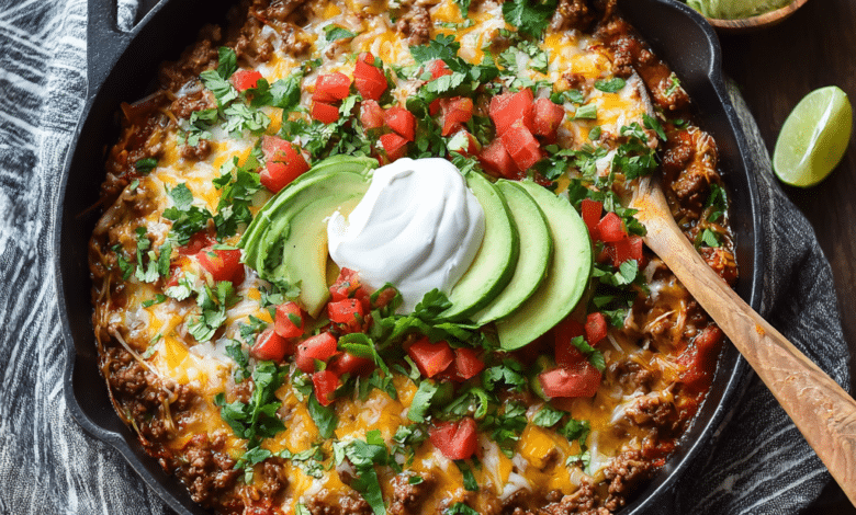 Quick Beef Taco Skillet