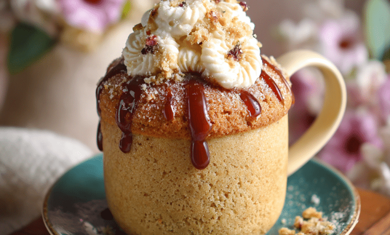 Bakery-Style Eggless Vanilla Mug Cake