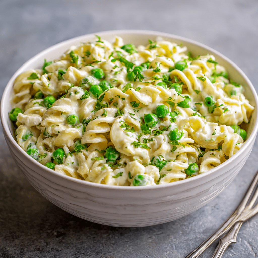 Classic Creamy Pasta Salad with Peas and Cheese – The Comfort Bowl I Always Make for Family Gatherings