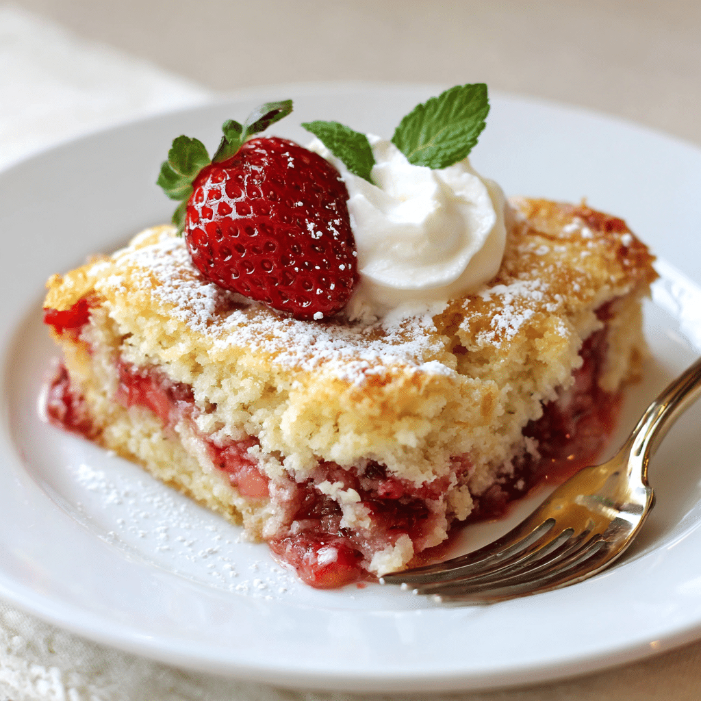 Fresh Strawberry and White Cake Mix Dump Cake – Sweet, Simple, and Full of Summer Love