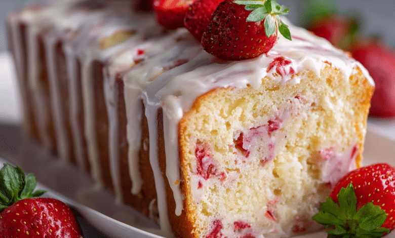 Frozen Strawberry Pound Cake