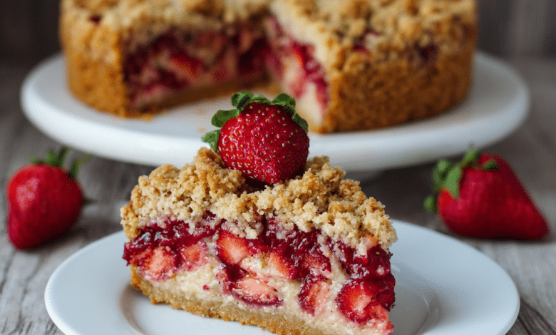Gluten Free Strawberry Crumble Cake