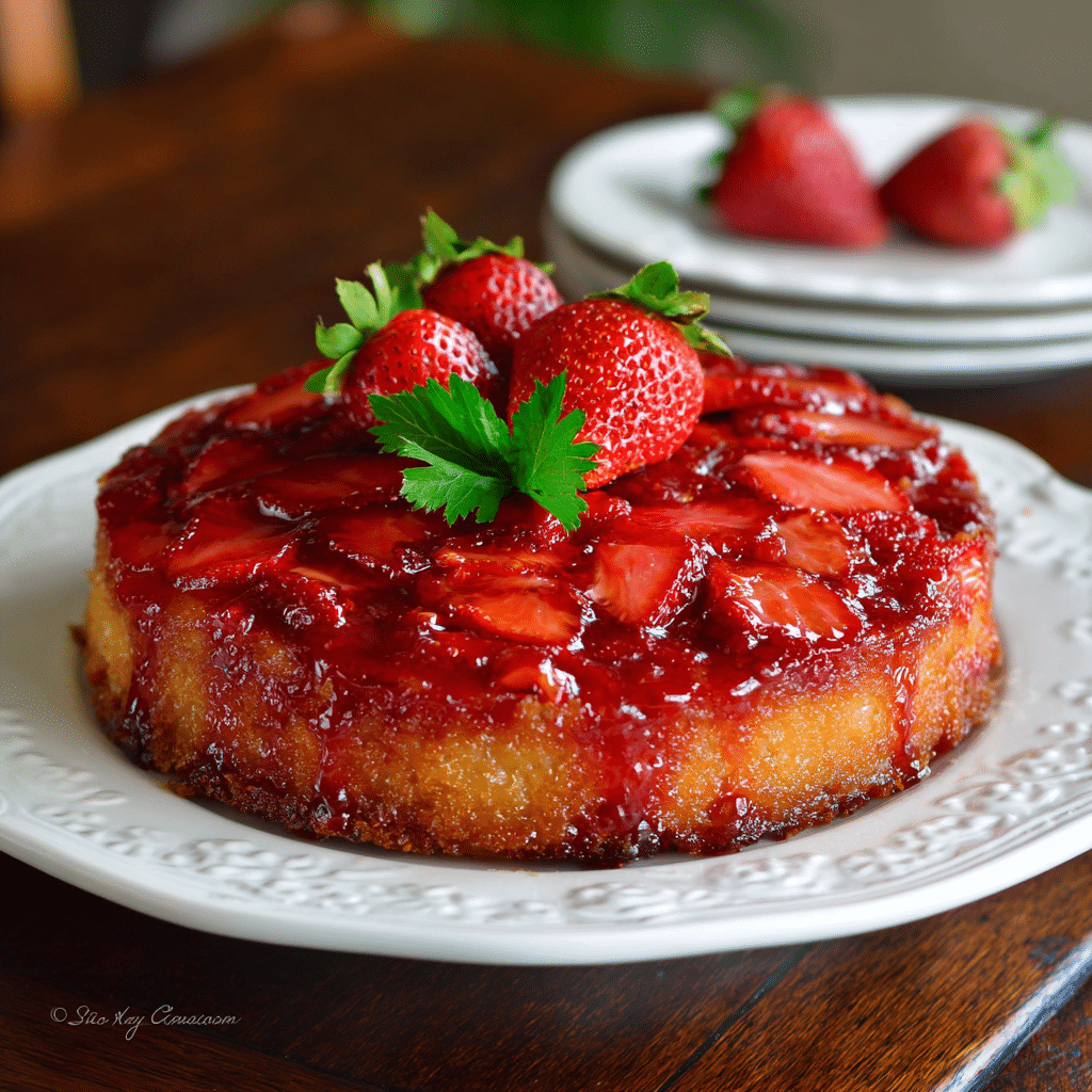 Gluten Free Strawberry Upside Down Cake (My Sweet Little “Look What I Made!” Cake)