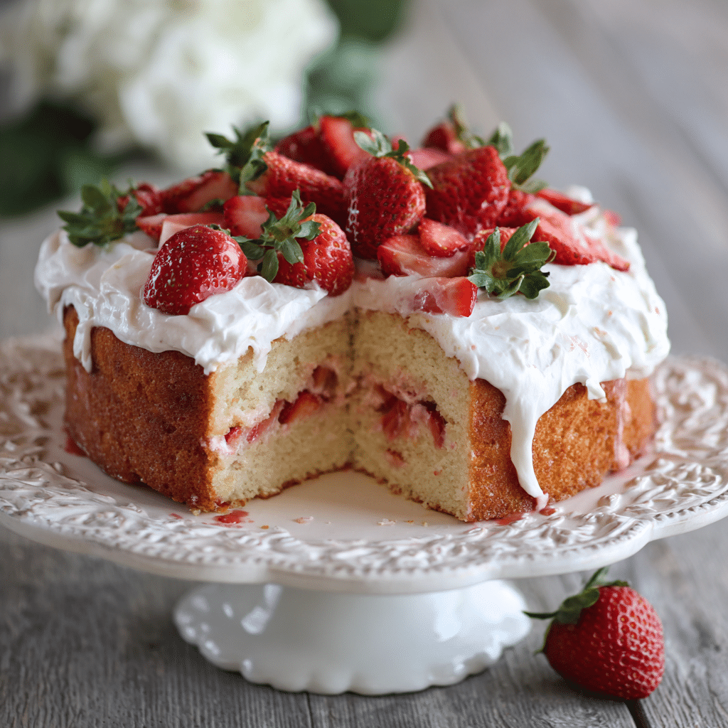 Gluten Free Strawberry Vanilla Cake – Soft, Sweet, and Full of Summer Love