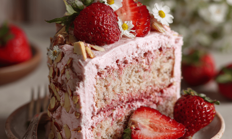 Gluten Free Vegan Strawberry Cake