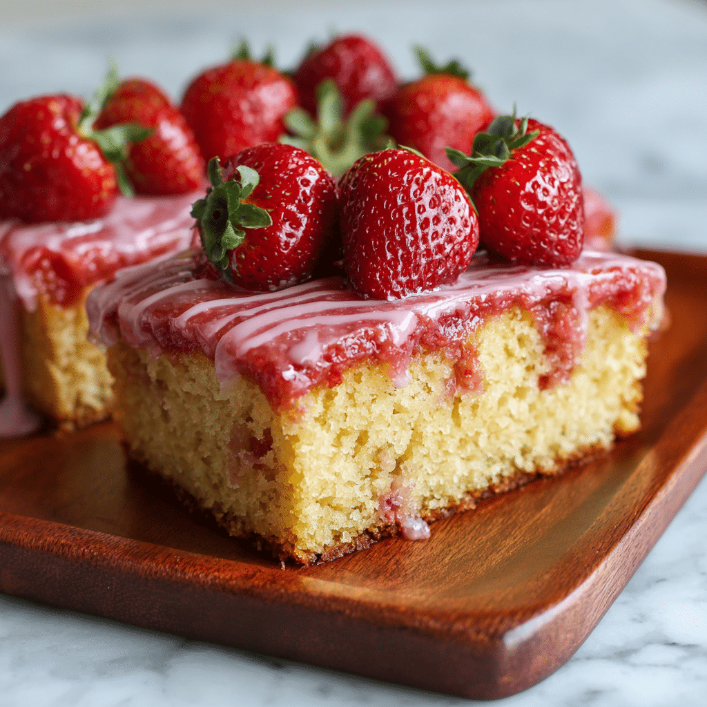 Homemade Strawberry Sheet Cake with Strawberry Glaze – A Sweet Taste of Summer in Every Bite